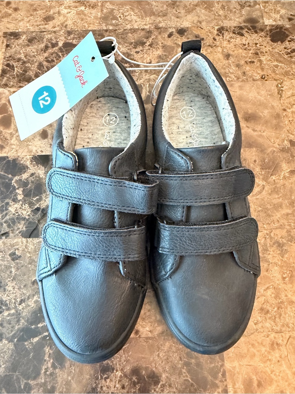 Cat & Jack Kids' Black Velcro Sneakers